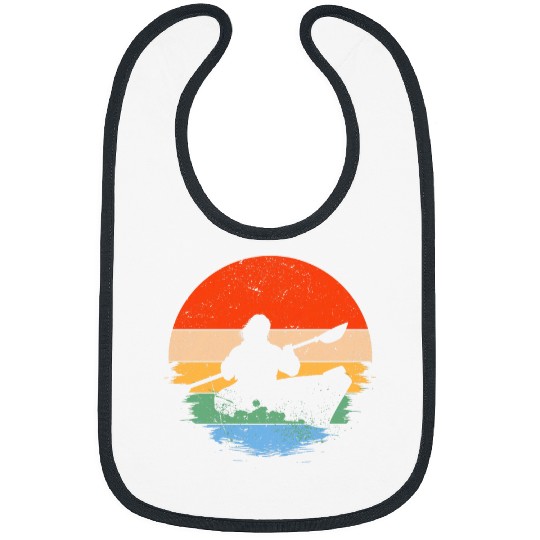 Women Canoeing Gear Retro Sunset Canoer Paddling Canoe Lover 1 Bibs