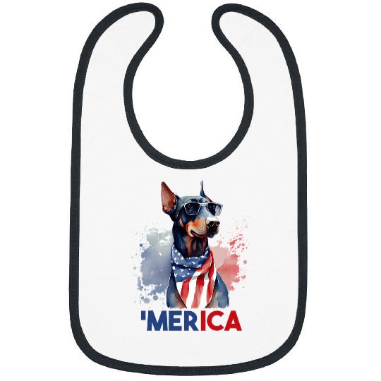 Merica USA Flag 4th Of July Canine Dog Lover Pet Owner Bibs