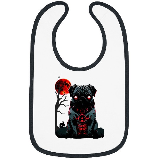 Pugtastic Afterlife Embrace the Undying Pug Spirit Halloween Bibs
