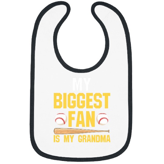Womens My biggest fan is my grandma Softball Bibs