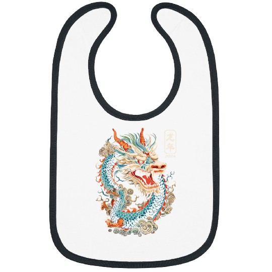 Year Of The Dragon 2024 vintages Chinese Art Women Men Bibs