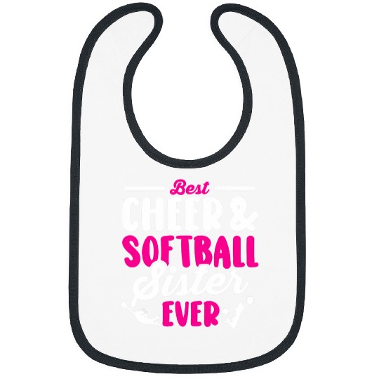 Funny Softball Cheer Lover Graphic Cheer Sister Softball Bibs
