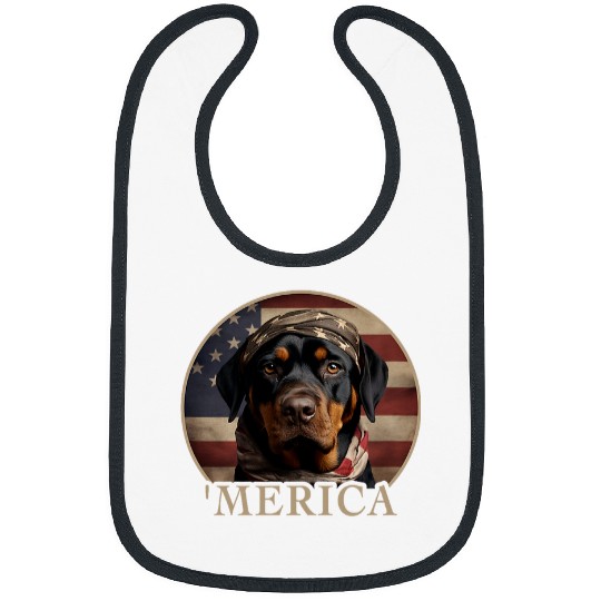 Rottie Dog Mom Dad Merica Rottweiler Bibs