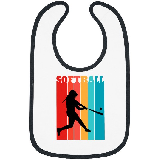 Retro Softball Girl 70s 80s vintages Softball Athlete Bibs