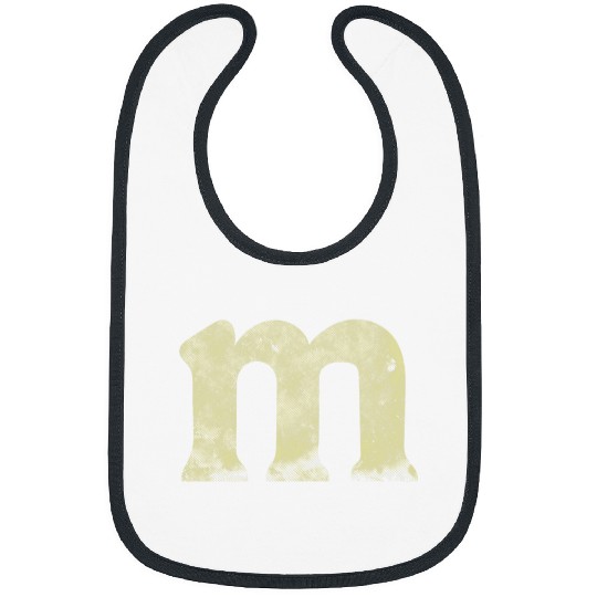 Letter M English lower case m Alphabet Character Costumes Bibs