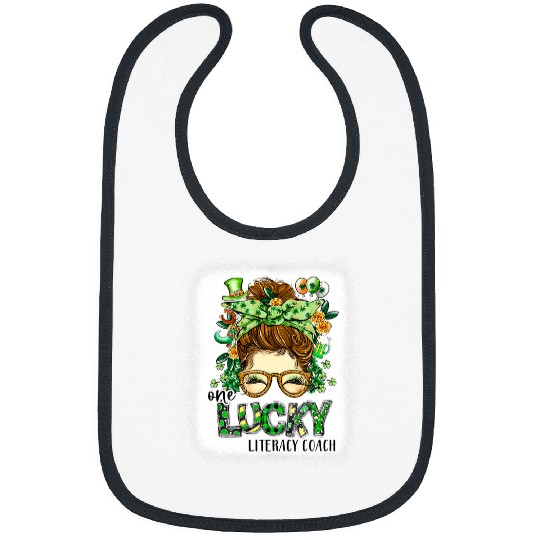 One Lucky Literacy Coachs Bleached St Patricks Day Women Bibs