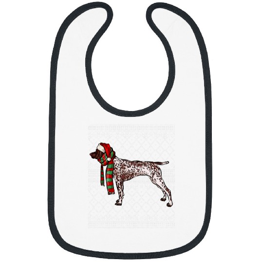 xmass German Shorthaired Pointer Santa Claus Ugly Christmas Bibs