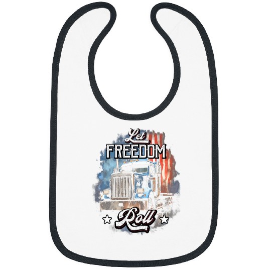 Truck Driver Patriotic American Flag Trucker Semi Driver USA 22 Bibs