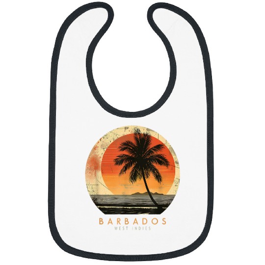 Barbados Beach Palm Tree Sailor vintages Beach Lovers Bibs