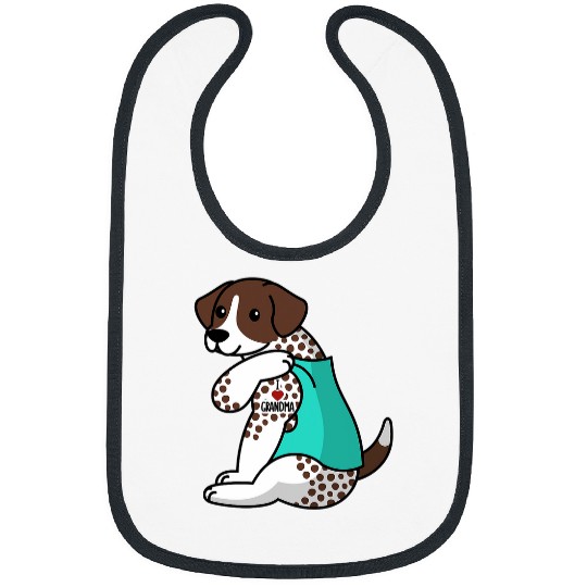 I Love Grandma Tattoo German Shorthaired Pointer Dog Bibs