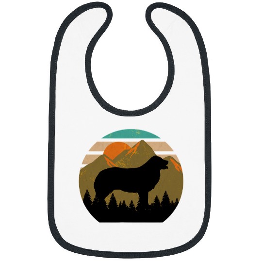 vintages Rugged Retro Sky Forest Border Collie Dog 1 Bibs
