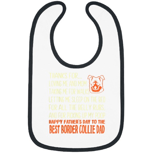 Mens bests Border Collie Dog Dad Fathers Day Gift Bibs