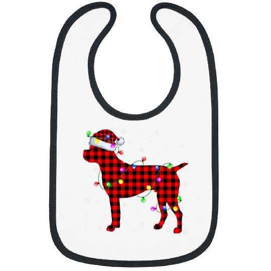 xmass Lighting buffalo plaids Santa Boxer Dog Christmas Bibs