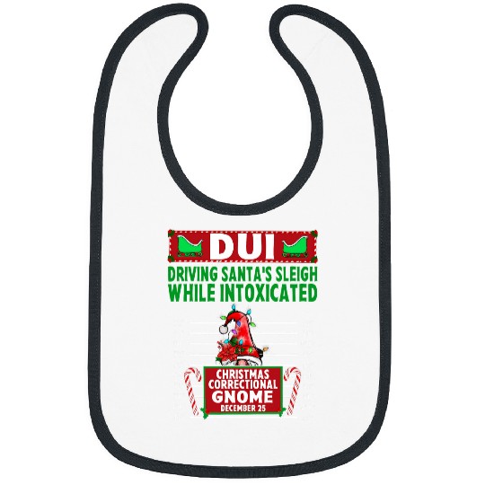 North Pole Correctional Gnome Driving Santas sleigh while Bibs