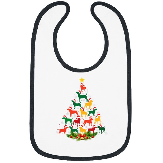 xmass Matching Holiday Outfit Bull Terrier Dog Christmas Tree Bibs