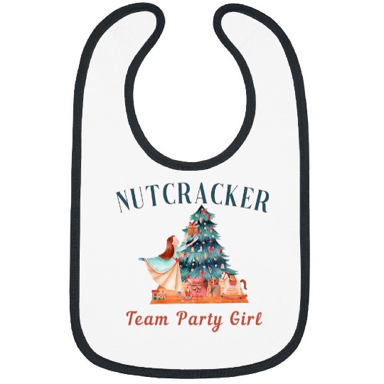 Retro Nutcracker Ballet Team Party Girl Sugar Plum Fairy Bibs