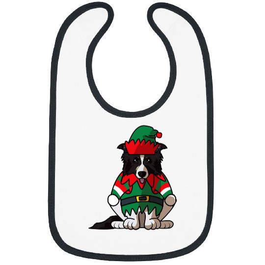 Merry Christmas Border Collie Greetings Dog Lover Bibs