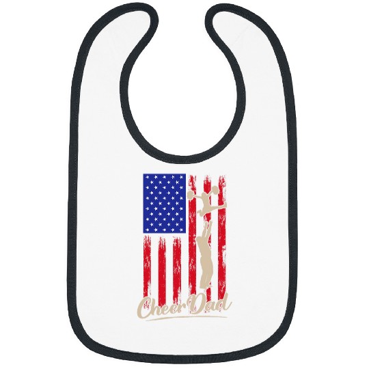 Patriotic American Flag Cheer Dad Fathers Coachs Pride 4 Bibs