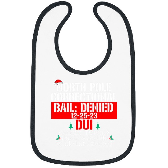 North Pole Correctional driving Santa sleigh Matching Family Bibs
