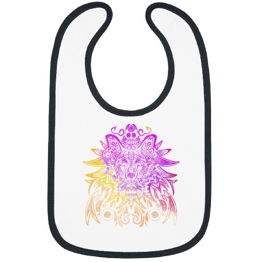wolfs Mandala Art Native American Art Mystic Spirit Yoga Boho 1 Bibs