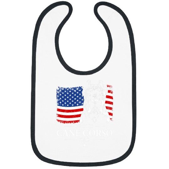 Proud Cane Corso Dad American Flag patriotic dog Bibs