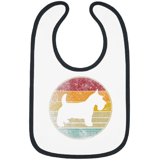 Dog Scottish Terrier Scottie Dog vintages Distressed Retro 70s Bibs