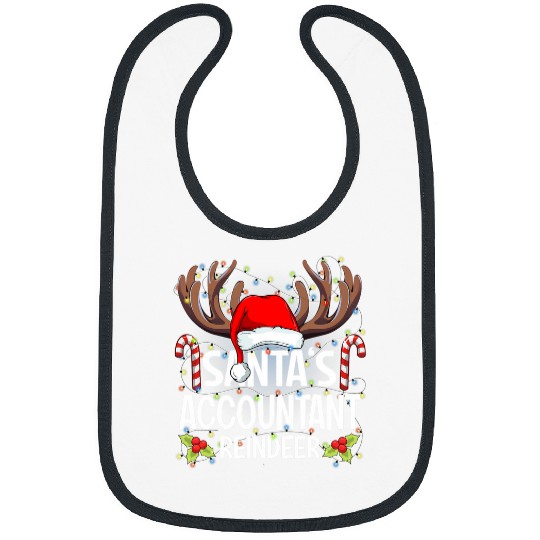 Santas Accountant Reindeer Christmas Pajama Bibs