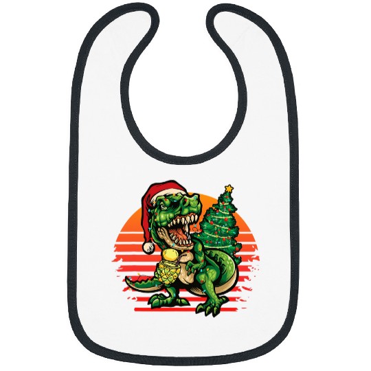 xmass Dinosaur TRexs Tree Christmas Lights Bibs
