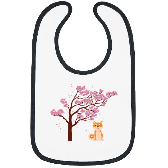 Dog Shiba Inu Sakura Flower Japanese Cherry Blossom Shiba Inu Dog Bibs
