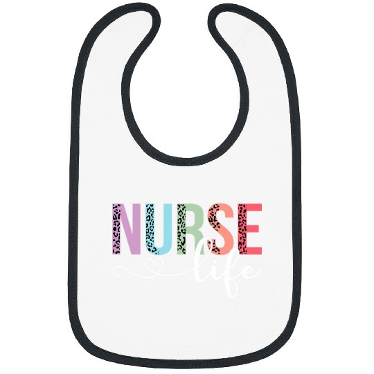 Women nurses Life RN LPN CNA Leopard nurses Week Healthcare Bibs