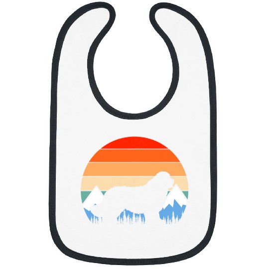 Newfoundland Dog Mountain Hiking Retro Vintage Bibs