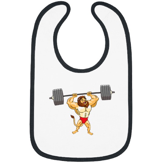 Lion Bodybuilder Gym Muscle Fitness Workout Strength Athlete Bibs