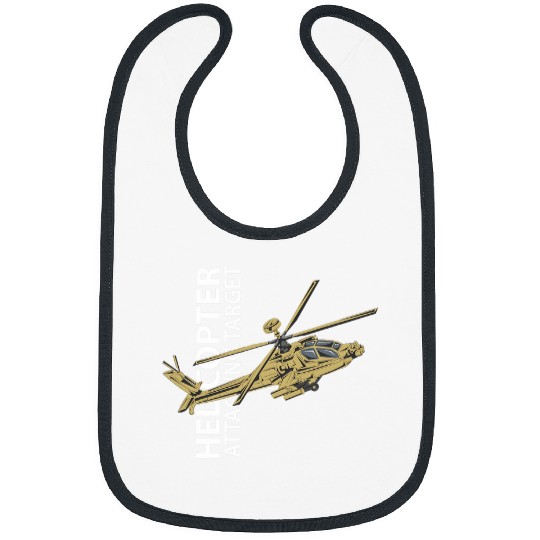 Apache Helicopter Chopper Lover Pilot Gift Men Women Boys Bibs