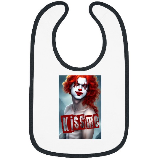 Mens Kissing Horror Clown Bibs