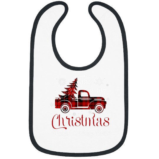 this is my christmas movie watching 2tree truck plaid Bibs