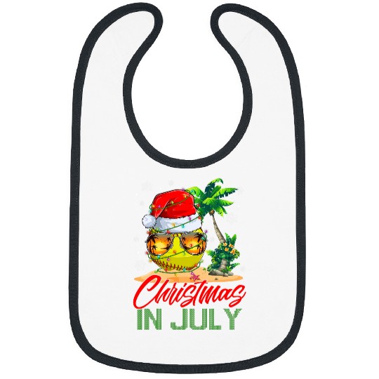 Santa Softball Ball Sunglasses xmass Lights Christmas In July 1 Bibs