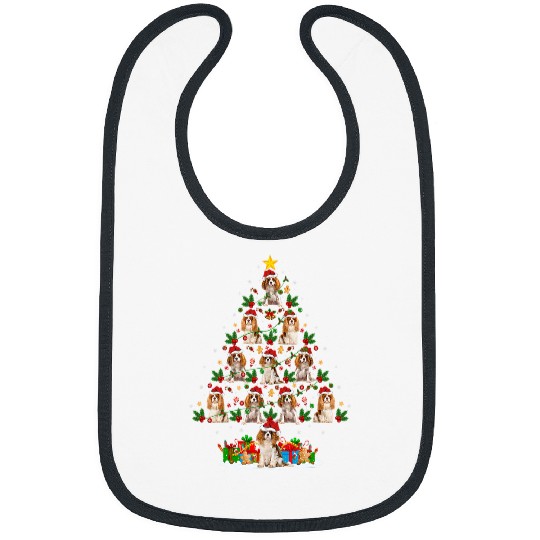 xmass Lights Cavalier King Charles Spaniel Dog Christmas Tree Bibs