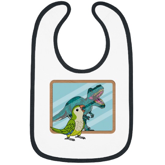 Parrot 2T Rexs Reflection I Green Monk Parakeet Quaker Bibs