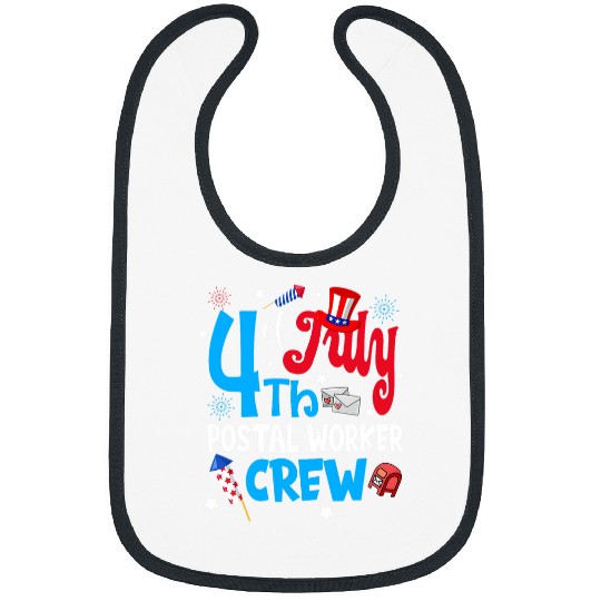 4th Of July Postal Worker Crew Fireworks Bibs