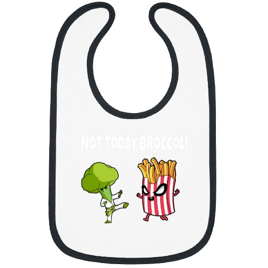 Karate Fighting Broccoli French Fries Funny Fries Bibs