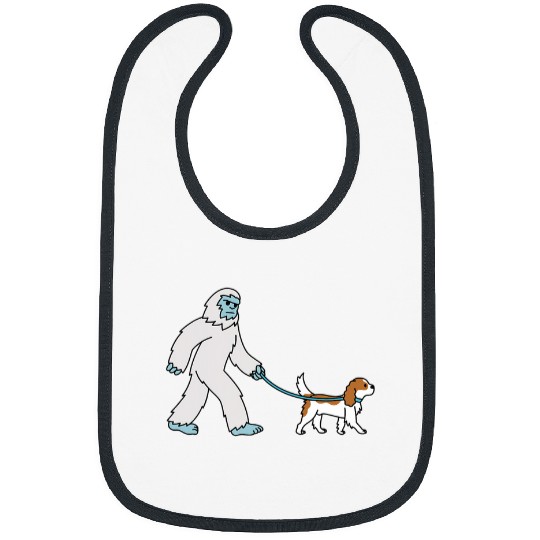 yetis Walking Cavalier King Charles Spaniel Cryptozoology Bibs
