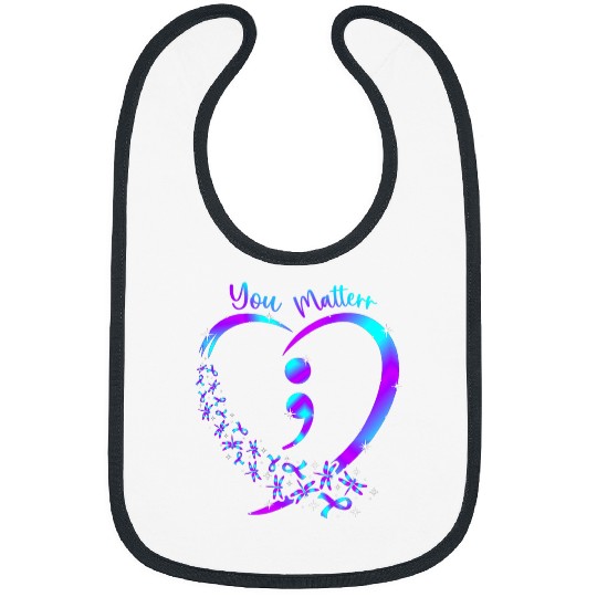 You Matter suicides Prevention Teal Purple Awareness Ribbon 9 Bibs