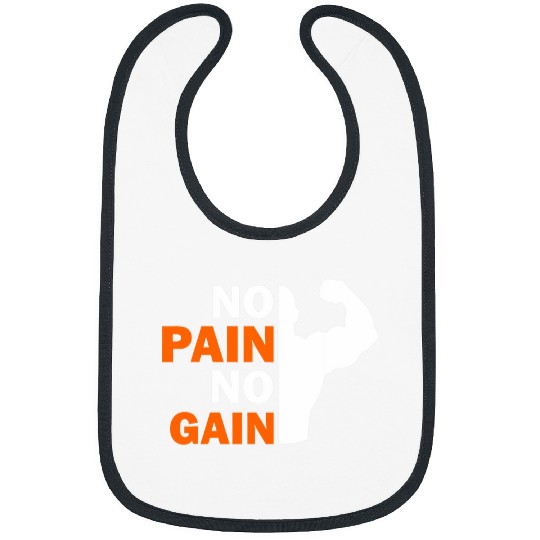 No Pain No Gain Gym Workout 2Funny Fitness Bibs