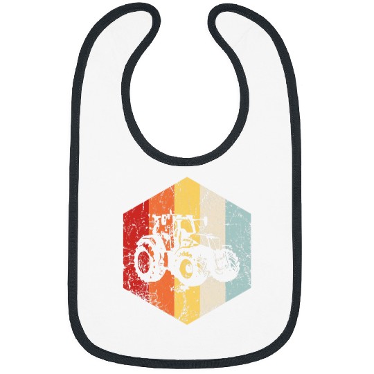 Tractor Farmer Gift Farming Farm Harvest Agriculture Vintage Bibs