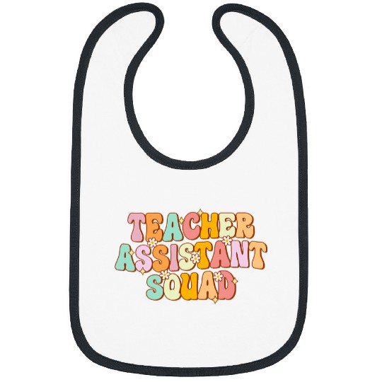 Groovy Teacher Assistant Team Teacher Aide Squad Bibs