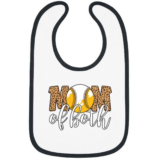 Mom Of Both Baseball Player Baseball Mom Baseball Softball Bibs