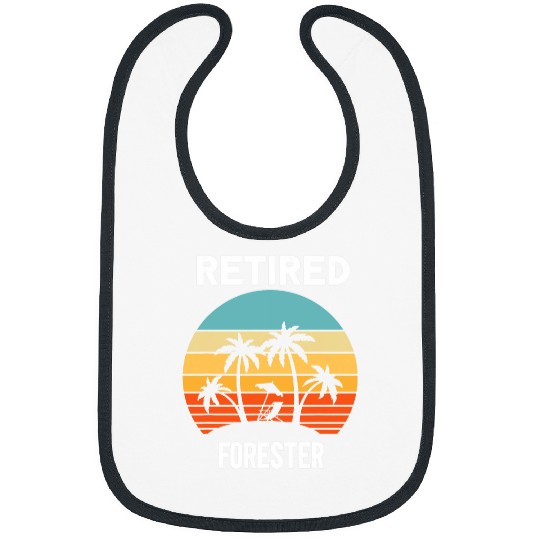 Retired Forester retirement beach palm tree Bibs