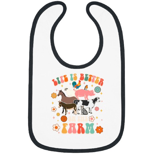 Life Is A Better On The Farm Groovy Farmer Country Farm Life Bibs