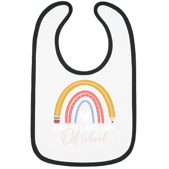 Happy Last Day Of School Teacher Student Graduation Rainbow 17 Bibs