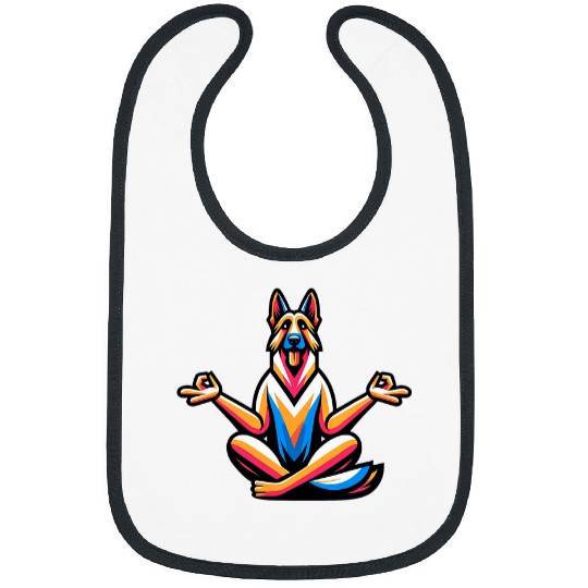 Yoga Meditation Loving German Shepherd Dog Puppy Lover Bibs